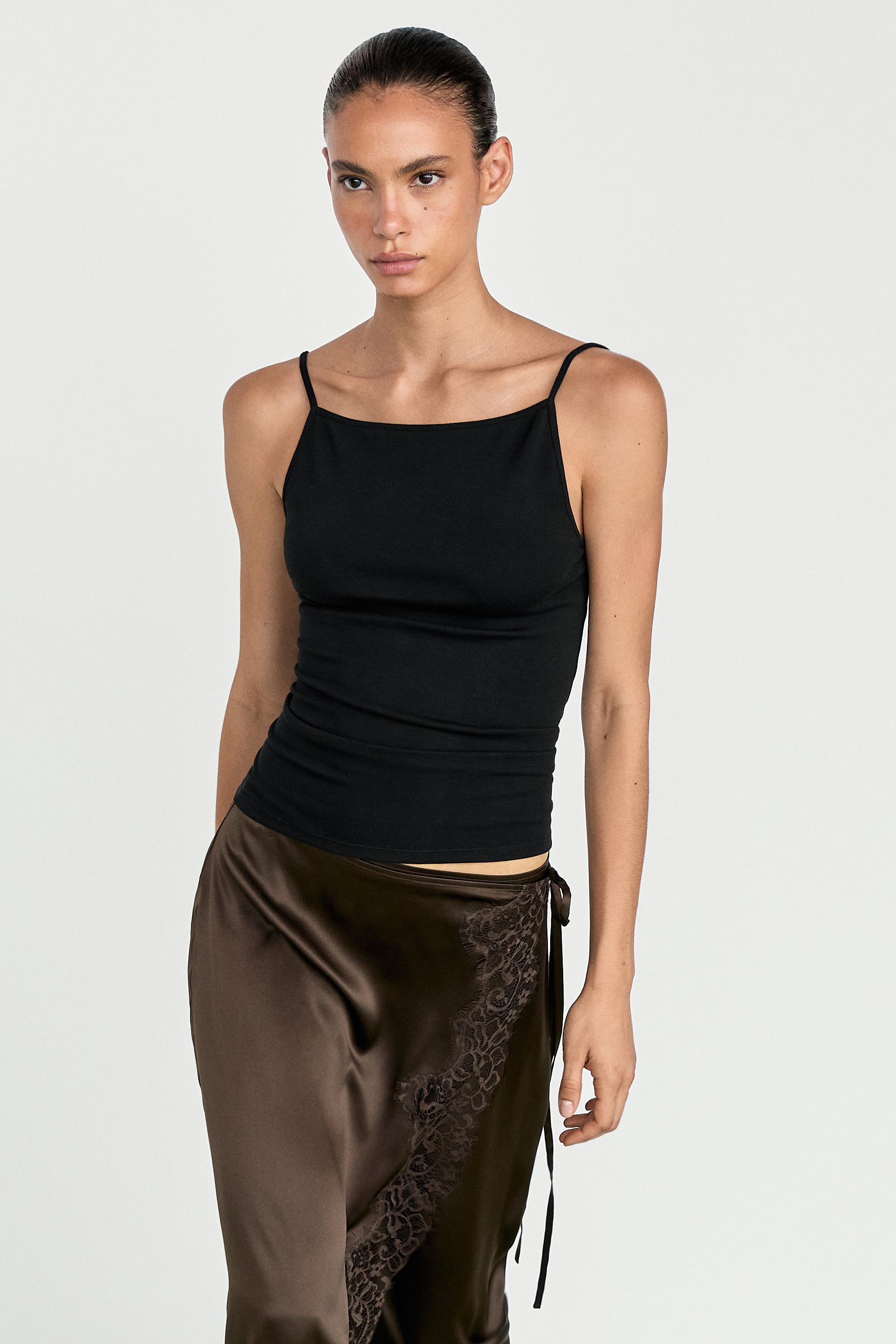 Cotton blend camisole top